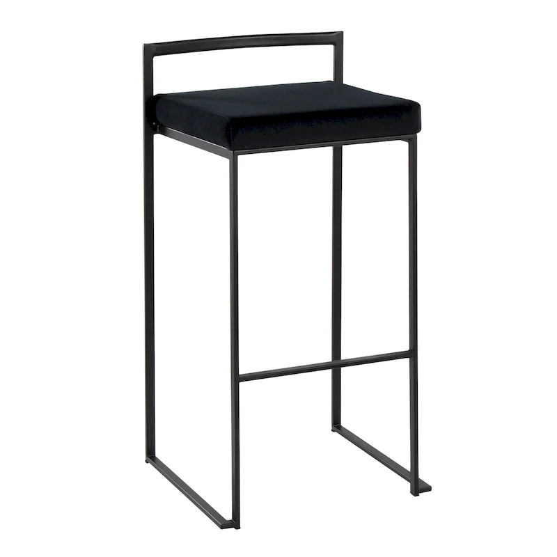 30-Inch Black Stackable Fully Welded Bar Stools (Set Of 2)