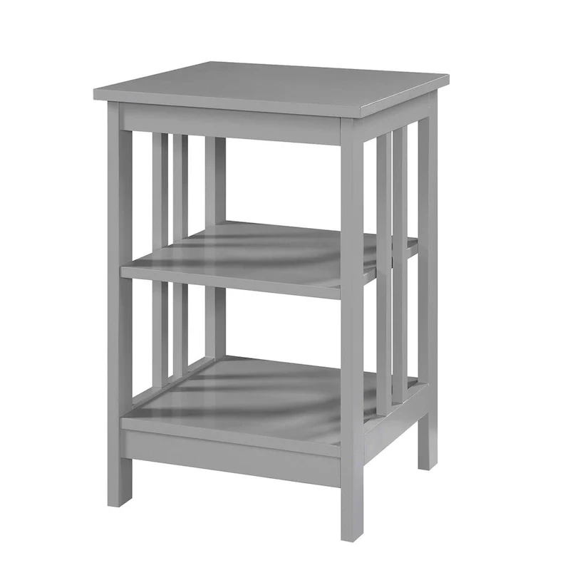 Mission End Table with Shelves