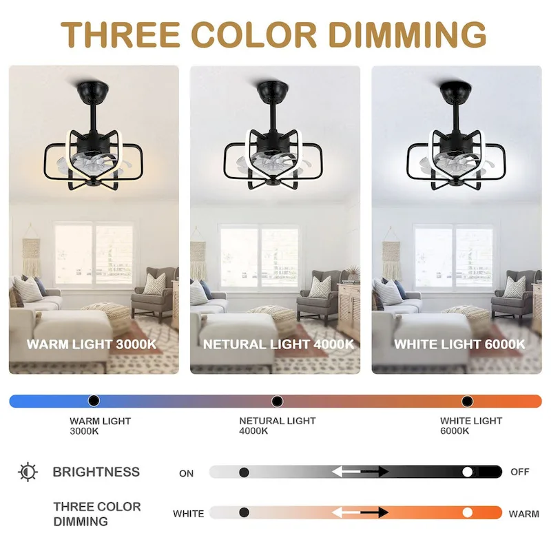 18  Bella Depot Modern Reversible Ceiling Fan with Dimmable Light , APP and Remote Control - 17.7 Inches