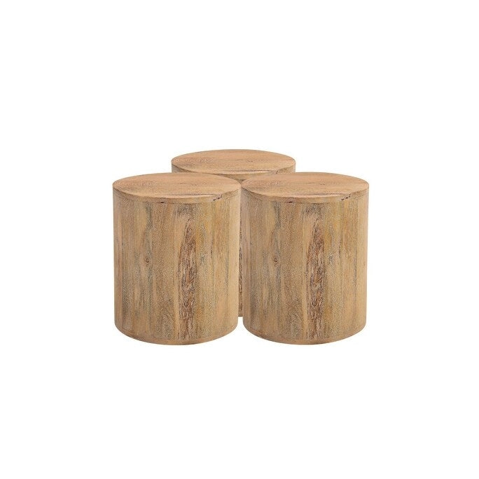 HomeRoots 18 Natural Solid Wood Round End Table - 16' X '18' X '16