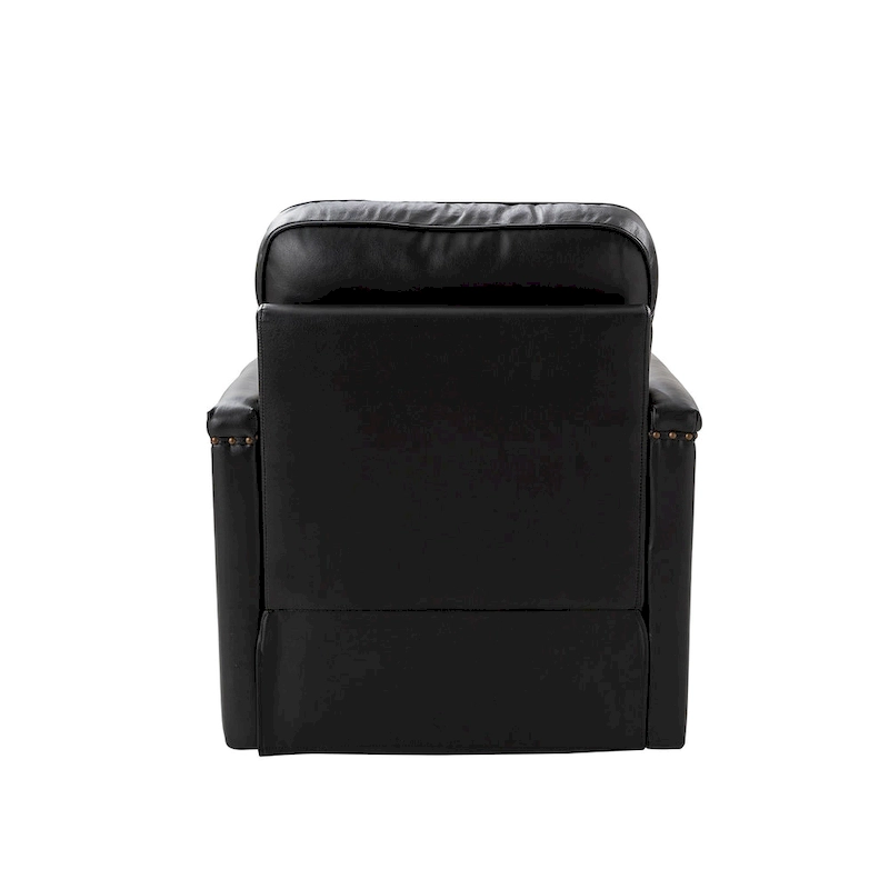 Rita Classic Genuine Leather Swivel Armchair With Nailhead Trims Set Of 2 By HULALA HOME