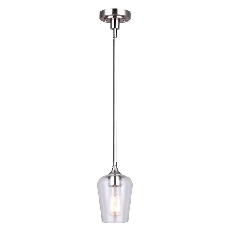 Conall 1 Light Pendant, Nickel Finish - Brushed Nickel