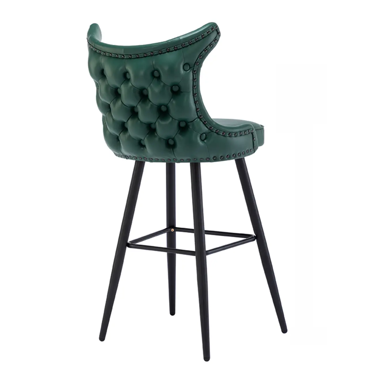 Tufted Four Legs Leather Wingback Counter Bar Stools