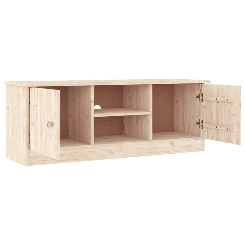 vidaXL TV Stand ALTA 44.1x13.8x16.1 Solid Wood Pine - 44.1 x 13.8 x 16.1