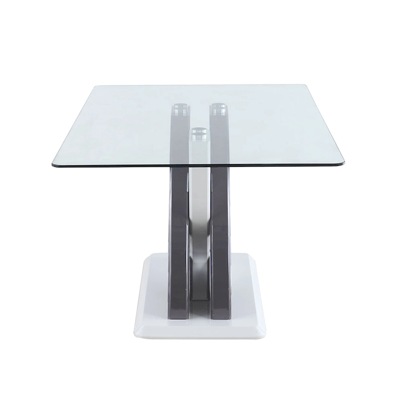 Somette Sophie Glass Top Dining Table - White