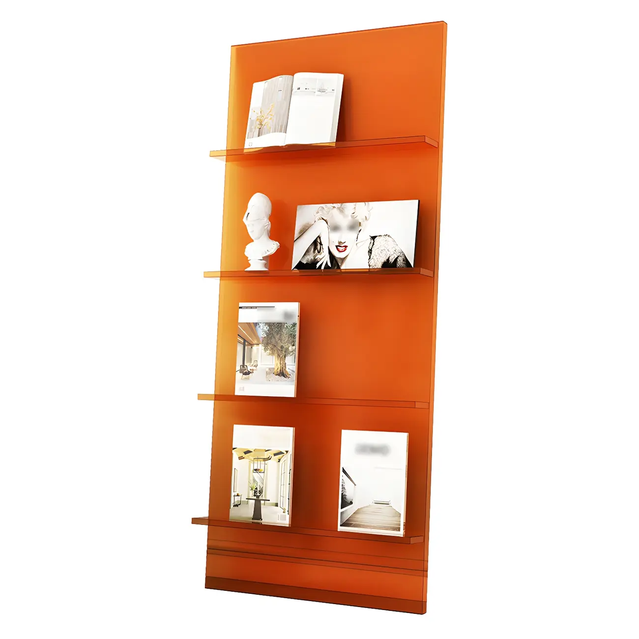 Modern Acrylic Vertical Bookshelf for Living Room