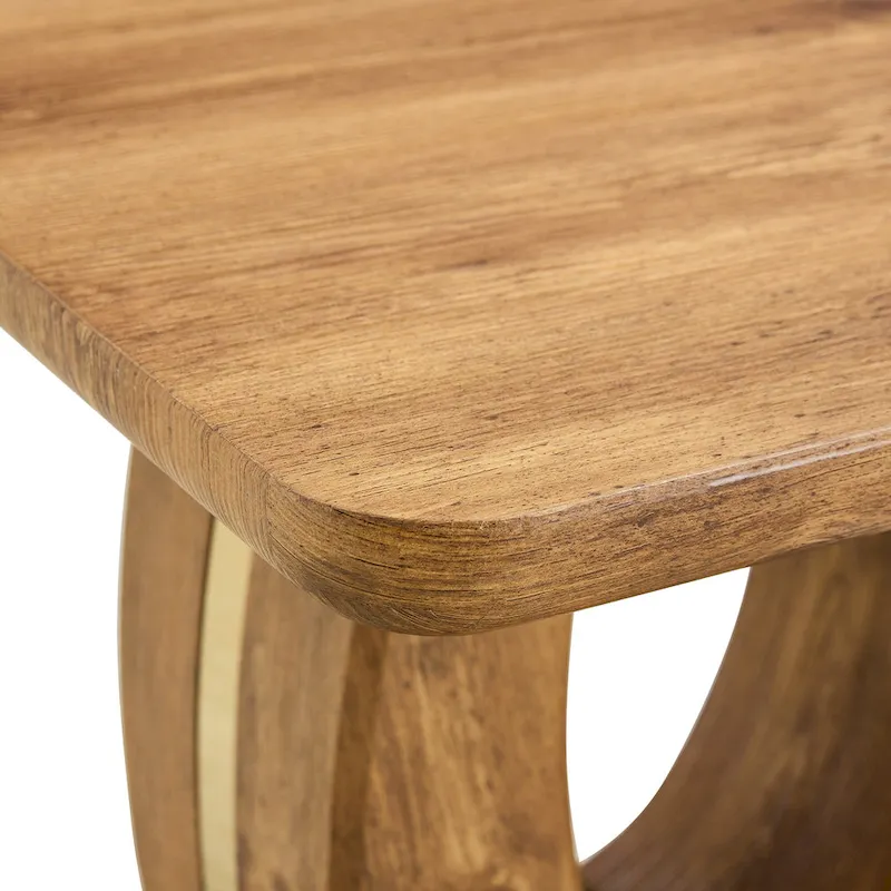 23.6 Square Coffee Table with Gold-Tone Leg Strips