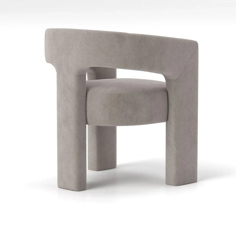 Modern Glam Velvet Upholstered Dining Chair, Open-Back Accent Chair