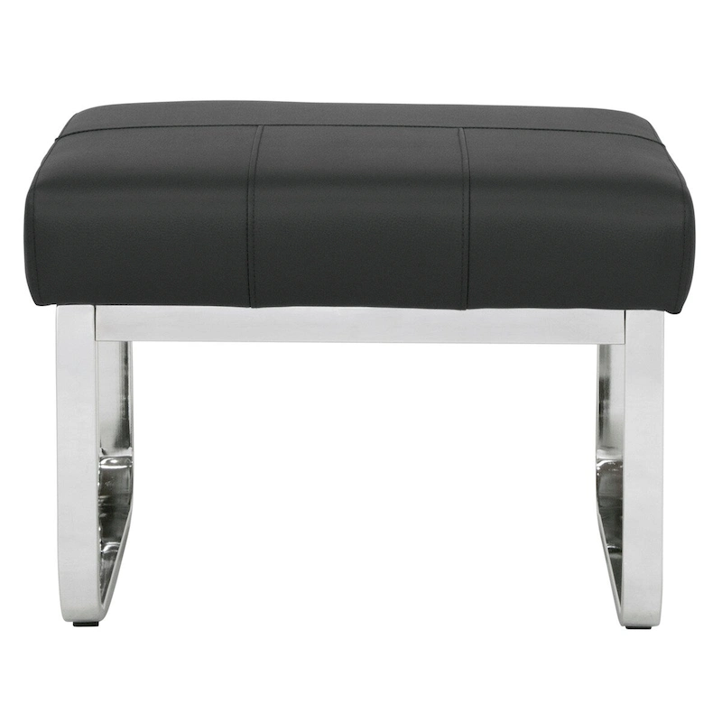 Studio Designs Home Allure Rectangular Metal Blended Leather Modern Ottoman