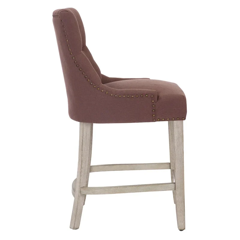 Upholstered Button Tufted Counter Bar Stool