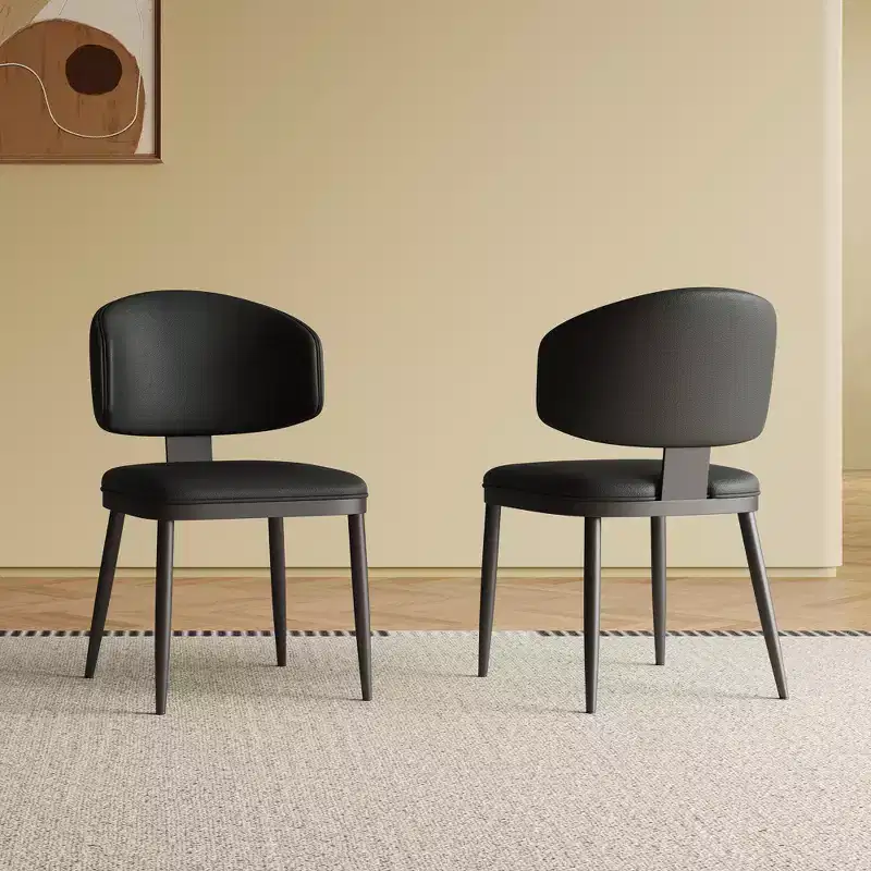 Okak Modern Style Armless Home Dining Chairs for Kitchen Dining Room,PU Leather Upholstered Seating Dining Chair Set of 2