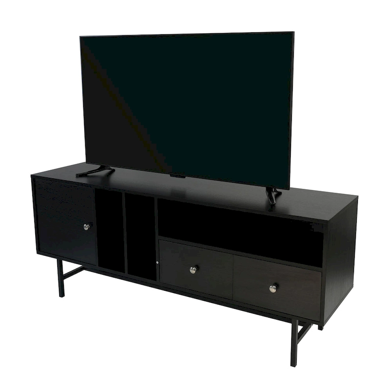 Rochester 2-Drawer 4-Shelf TV Stand Credenza with Iron Legs
