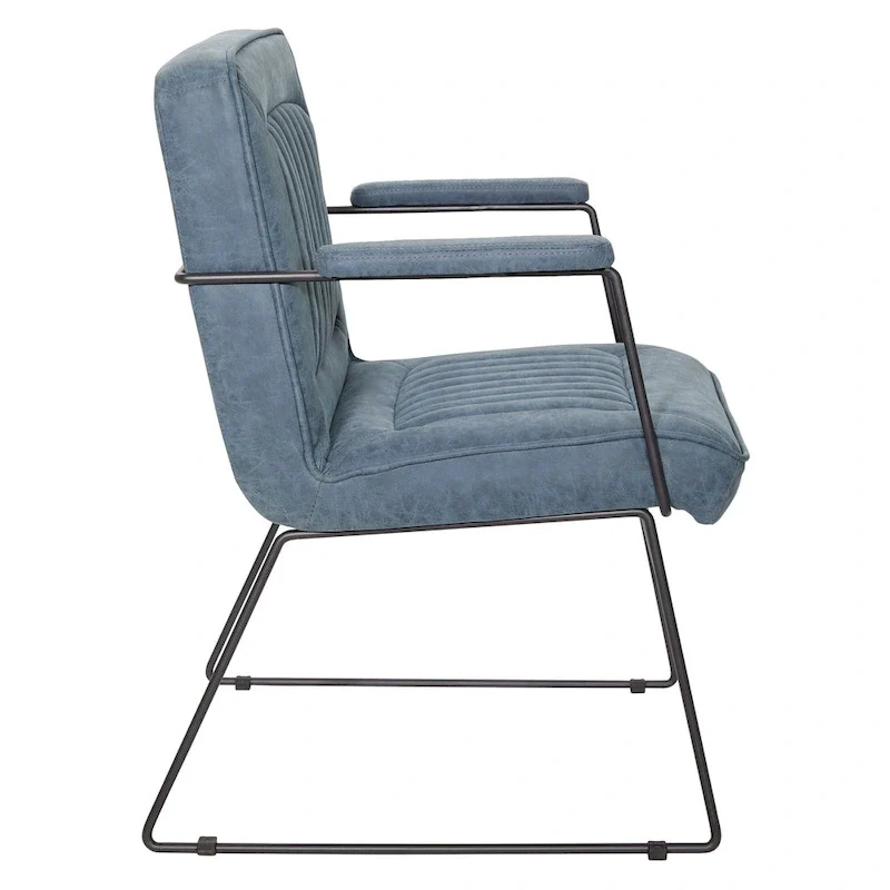Teigen Faux Leather Chair with Sled Base
