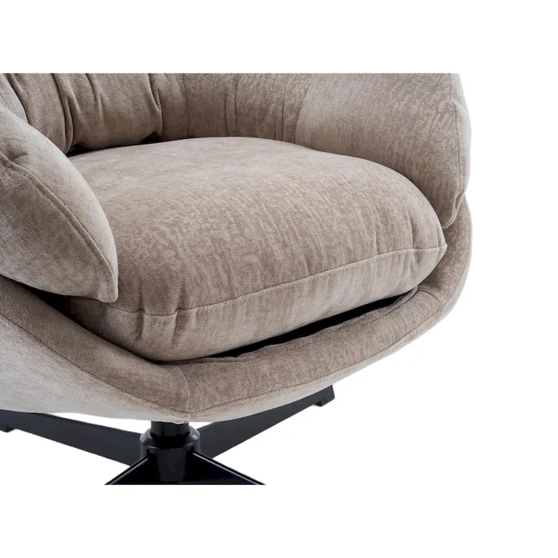 Chenille Upholstered Swivel Club Chair