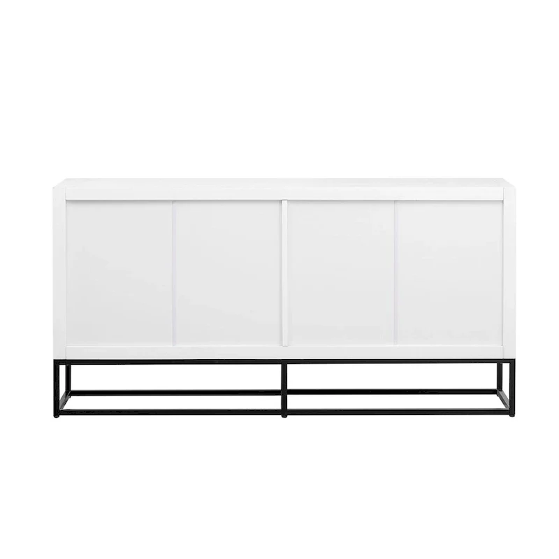 Modern 4-Door Sideboard with 3 Adjustable Shelves - MDF Storage Cabinet for Dining Room Kitchen - Elegant Design