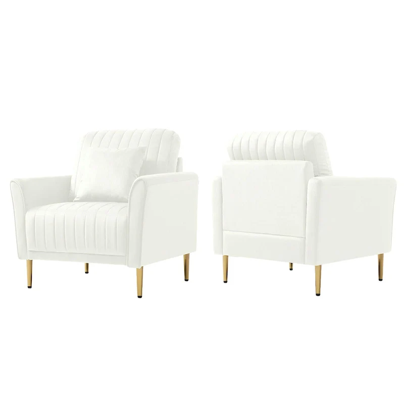 Velvet Accent Chair Living Room Chair Set of 2