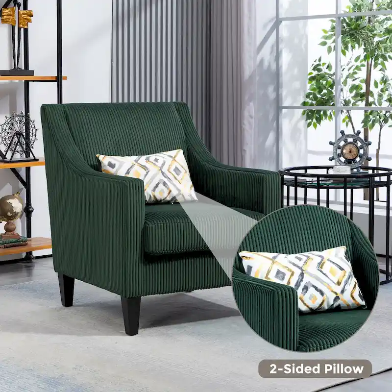 Emerald Modern 26.8 Arm Chair with Rubber Wood Legs