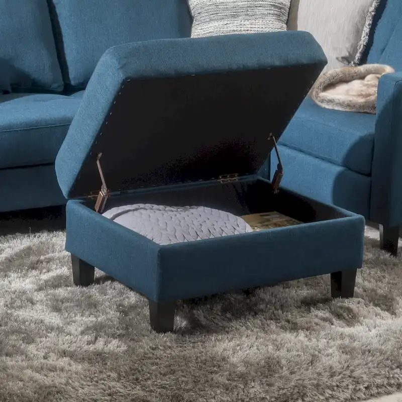 Zahra Tufted Fabric Storage Ottoman by Christopher Knight Home