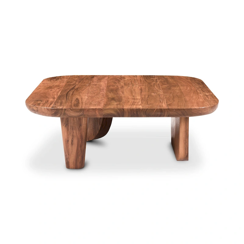 Aurelle Home Rustic Solid Acacia Wood Coffee Table