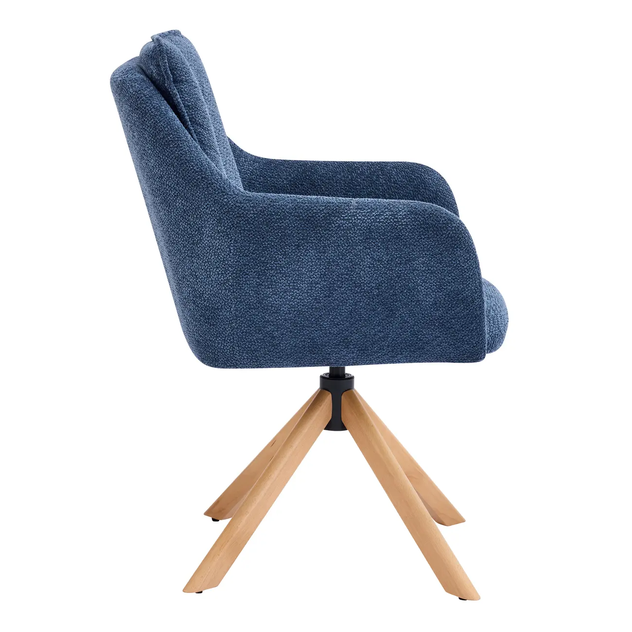 Swivel Blue Fleece Upholstered Dining Chairs Set Of 2