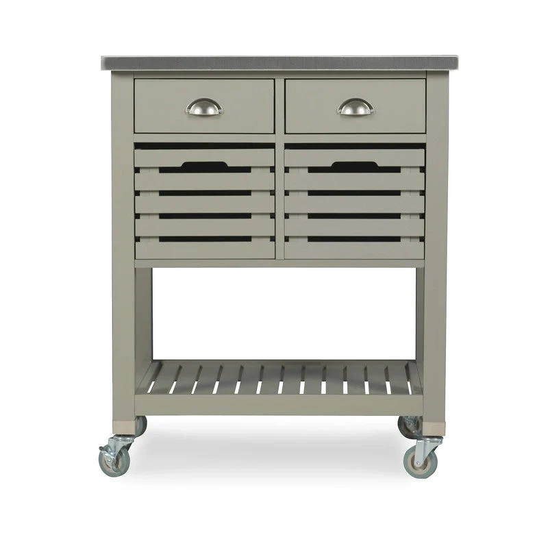 The Gray Barn White Squirrel Grey Wood Kitchen Cart
