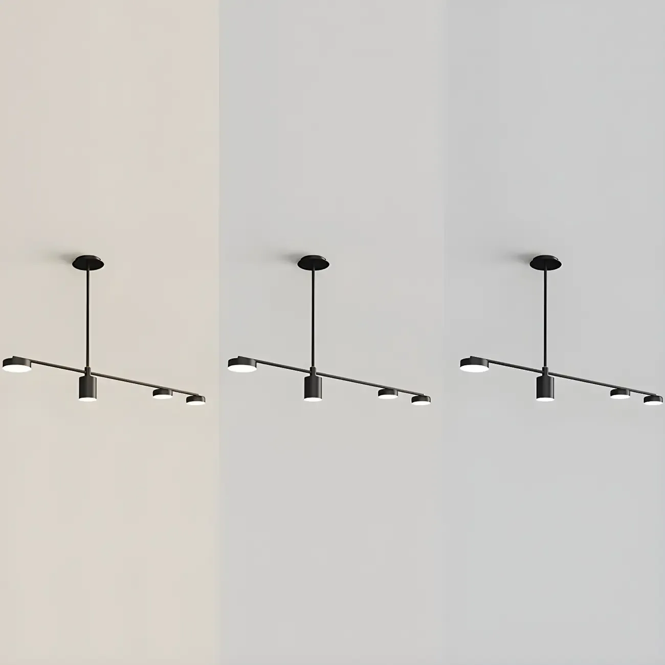 Modern Adjustable Black Linear Kitchen Island Light