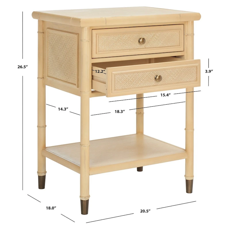 SAFAVIEH Dessa 2-Drawer 1-Shelf Accent Table. - 21