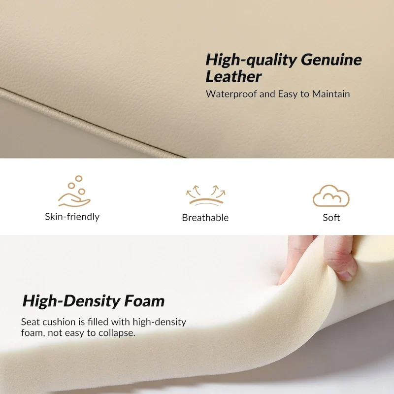 Mid-century Genuine Leather Arm Chair