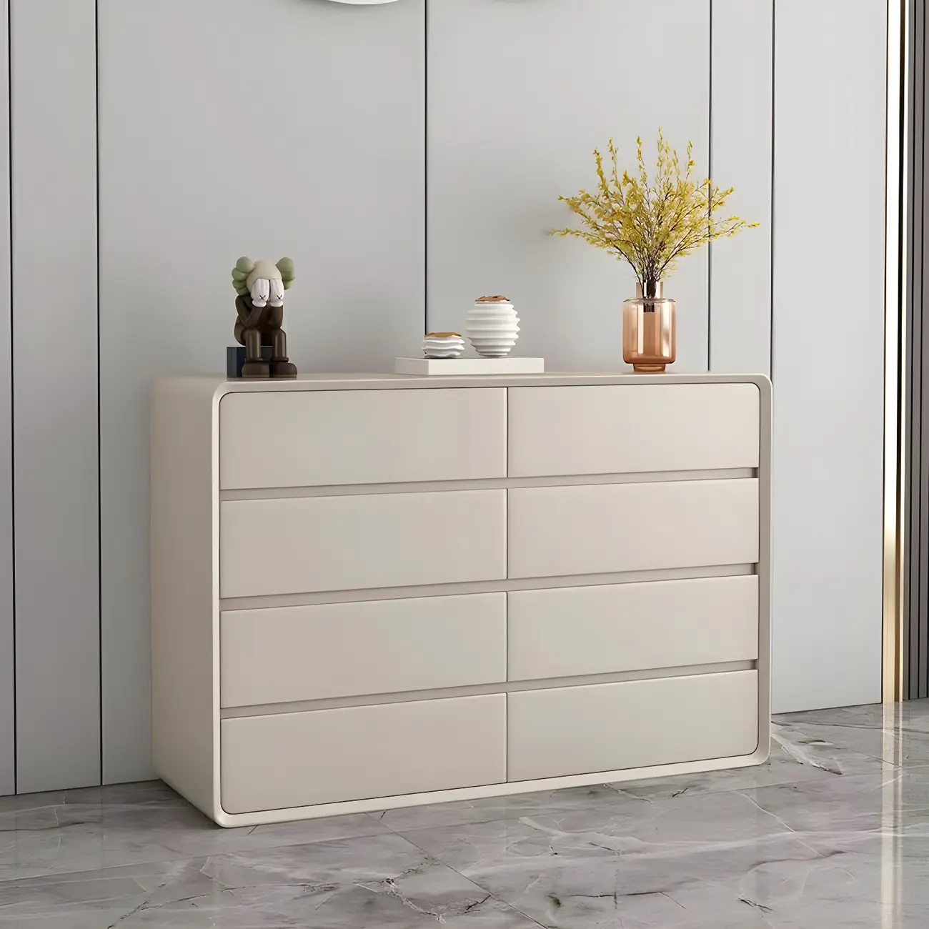 Classic Wooden Dressers in Beige with Soft Close Drawers