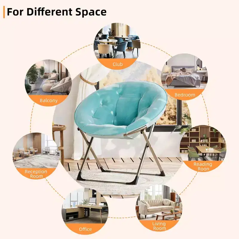 Faux Fur Saucer Chair, Folding Style, 1-Person