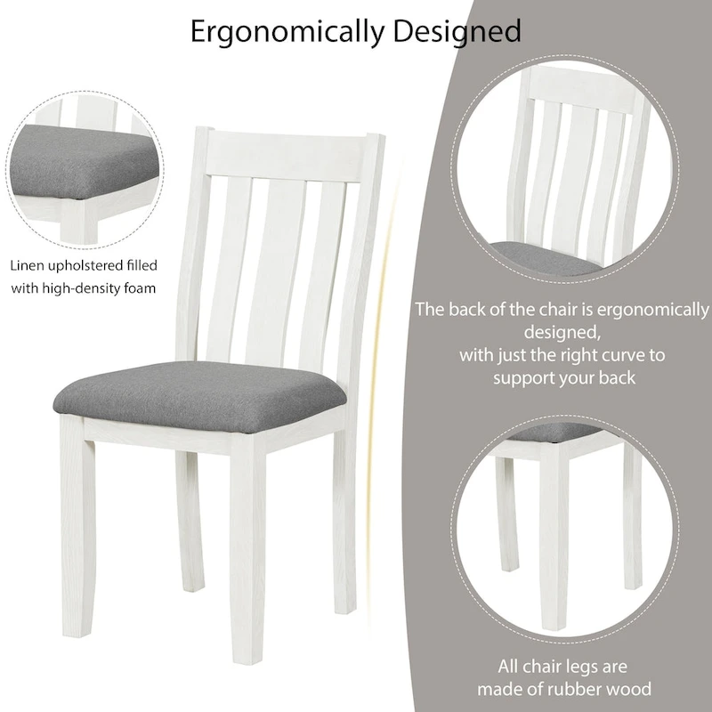 7-Piece Dining Table Set with Extendable Table and 6 Upholstered Chairs