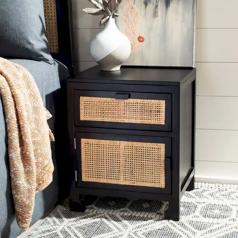 Zhane Coastal 1-Drawer 1-Door Nightstand