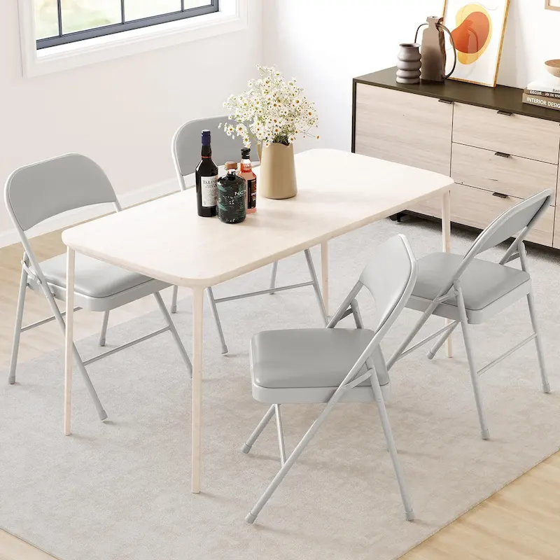 Folding Chairs 2/4 Pack With Padded Cushion and Back