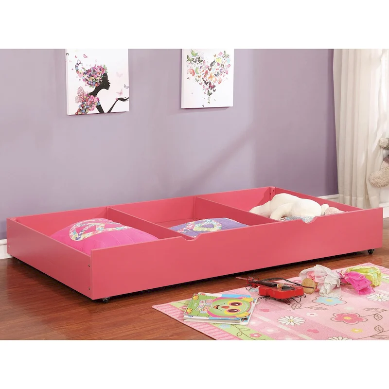 Bays Transitional Twin Wood Underbed Trundle with Casters by Furniture of America