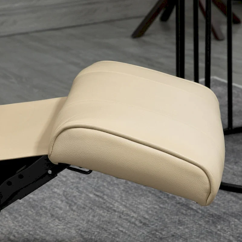 PU Leather Swivel Recliner Chair Manual Lounge Chair with Wood Base, Adjustable Backrest and Retractable Footrest