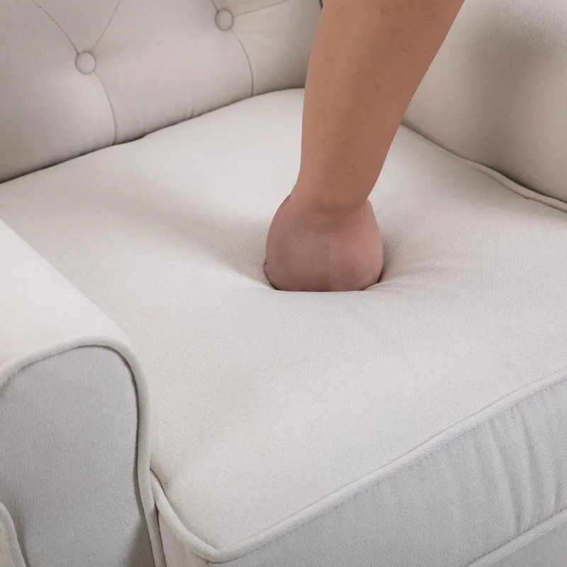 HOMCOM Copper Grove Guanta Tufted Wood Leg Accent Chair