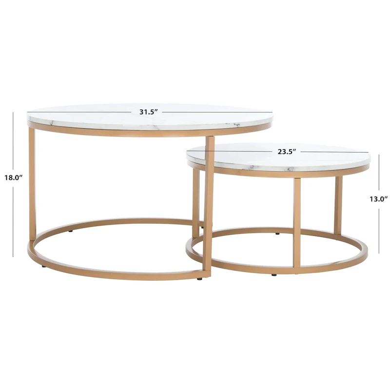 2 Round Nesting Coffee Table - 43 L x 36 D x 18 H - 32Wx32Dx18H