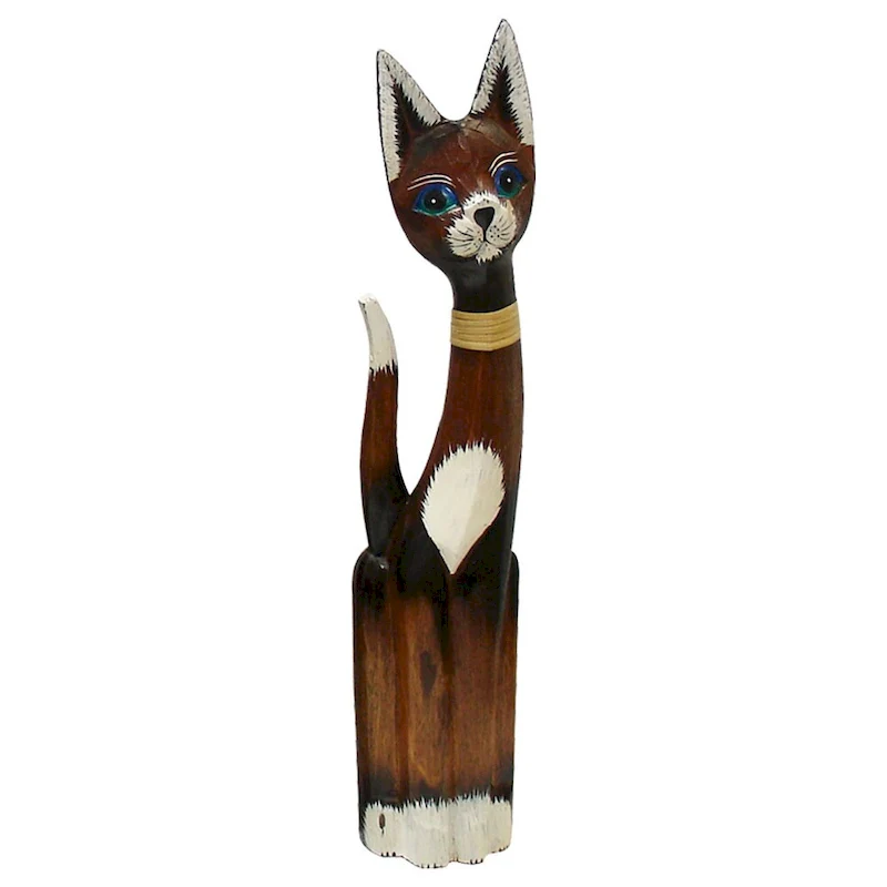 Rattan Bow Tie Cat Figurine (Indonesia)
