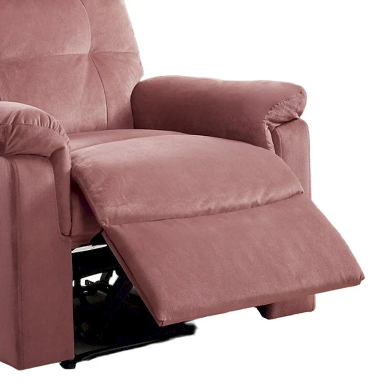 Velvet Upholstered Manual Motion Single Recliner with Tufted Back