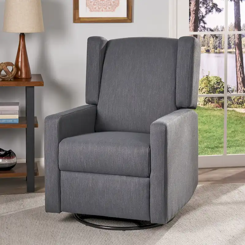 Swivel Glider Recliner, Adjustable Chair with Plush Upholstery