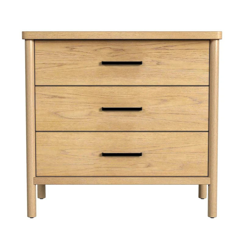 Lennon 3 Drawer Rounded Leg Wood Dresser