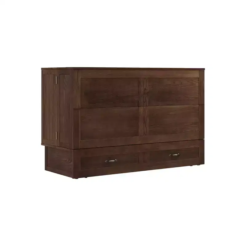 Keloyid Haimyy Solid Wood Frame Queen Murphy Bed Chest with Built-in Charger and Strong Drawer