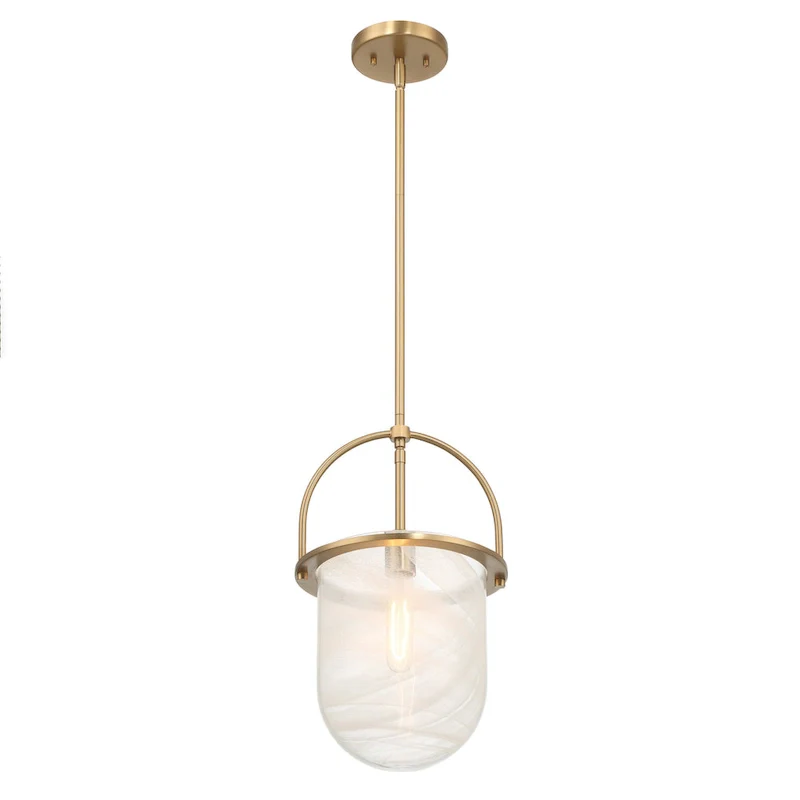 Beatrice Handmade Marbleized Glass and Metal Ceiling Light - 10.1 L x 10.1 W x 17.6 H