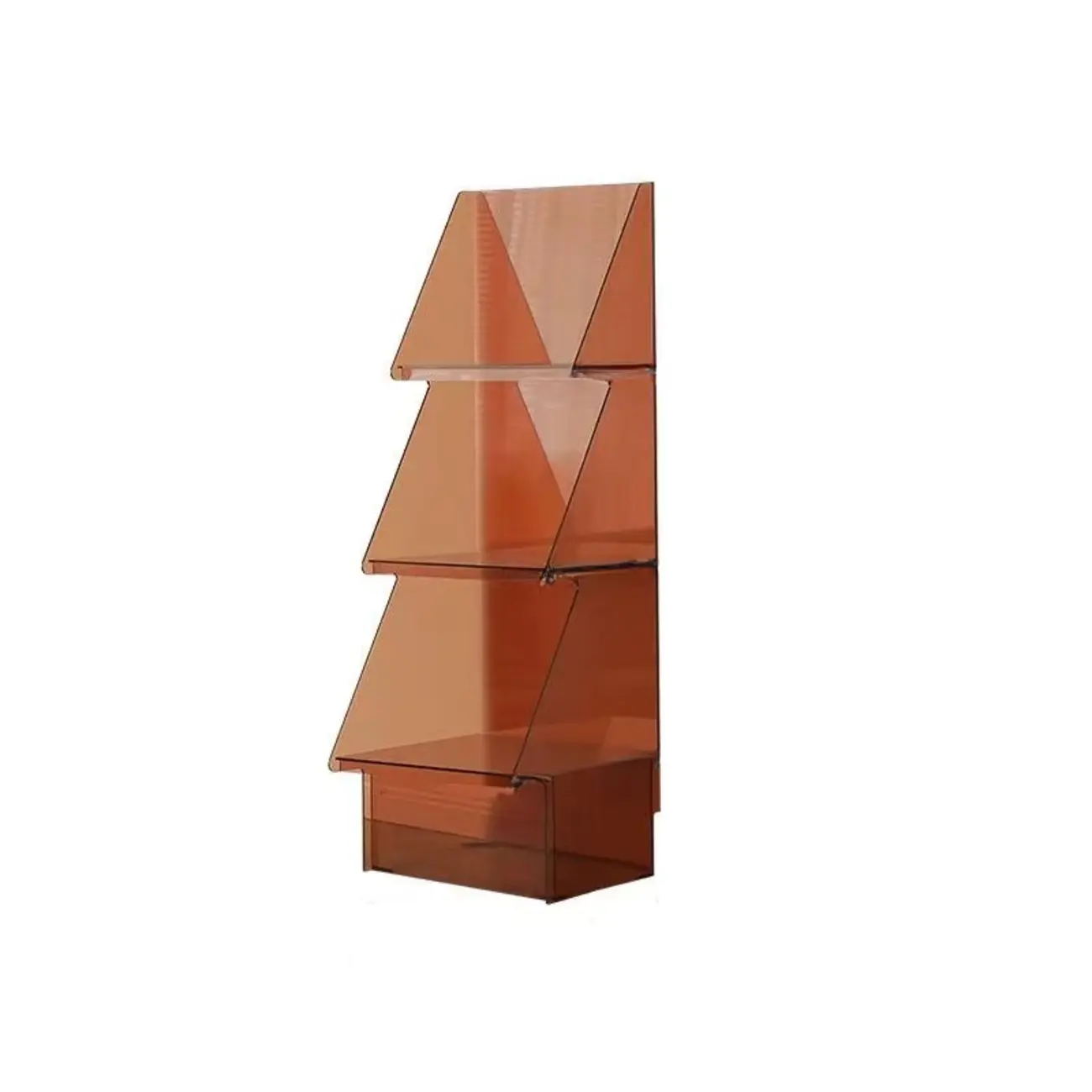 Artistic Acrylic Bookcase Vertical Stylish Display Shelf