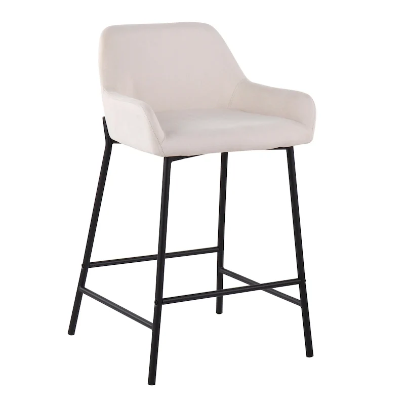 Carbon Loft Galotti Black Fixed-Height Upholstered Counter Stool - Set of 2