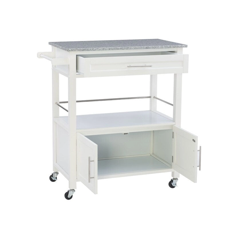 Barbara Rolling Mobile Kitchen Cart with Granite Top
