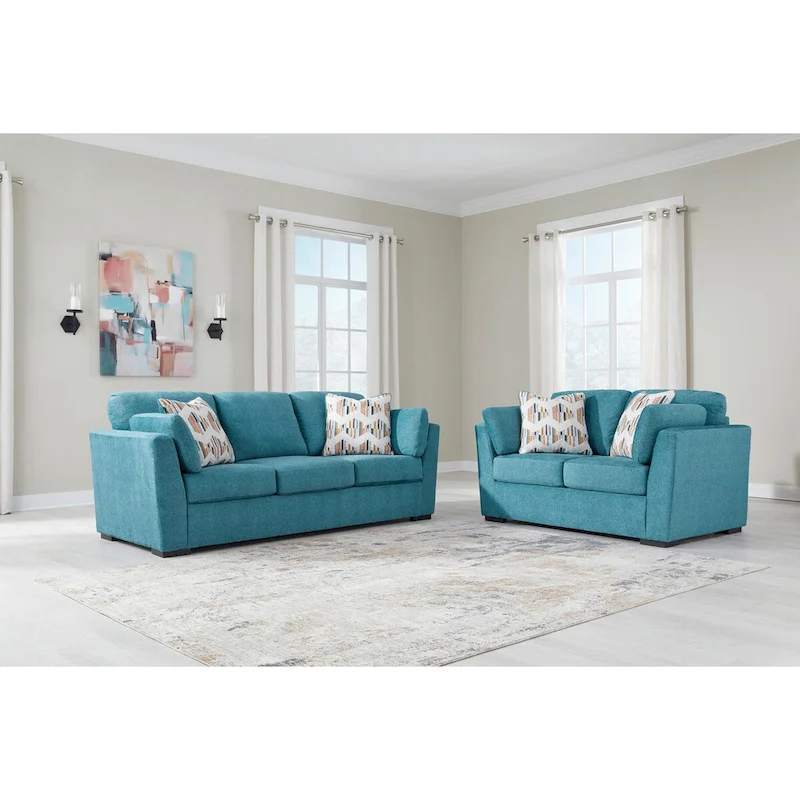 Roundhill Furniture Clareen 2-Piece Living Room Set, Sofa and Loveseat