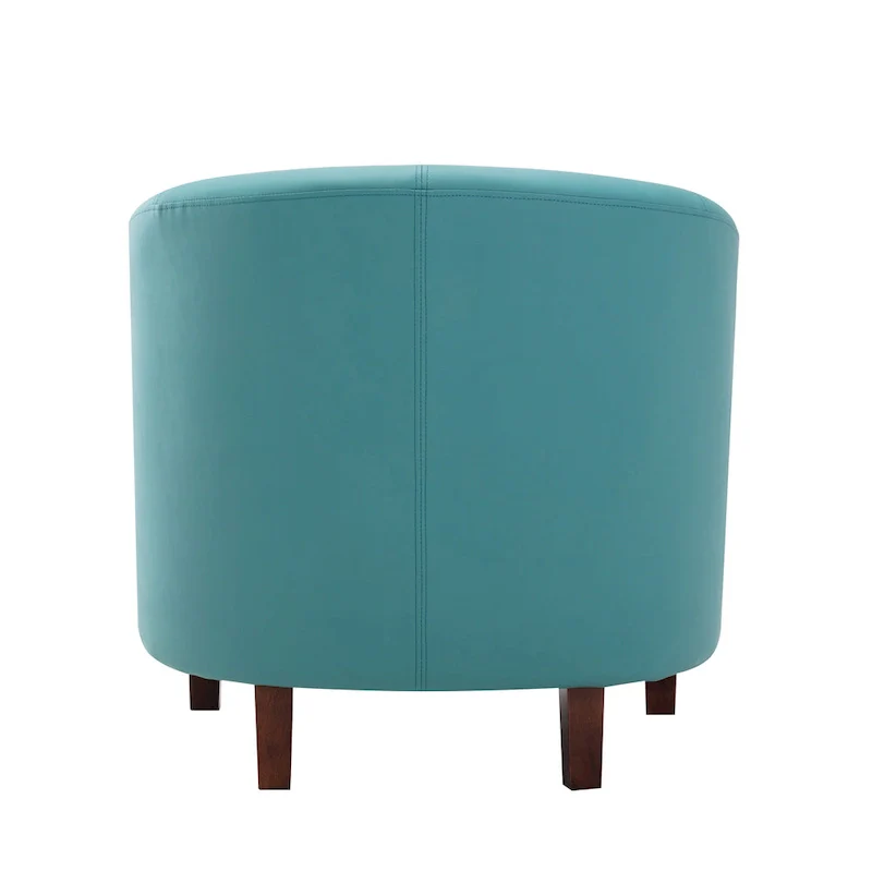 PU Leather Barrel Accent Chair - Brown Single Seat