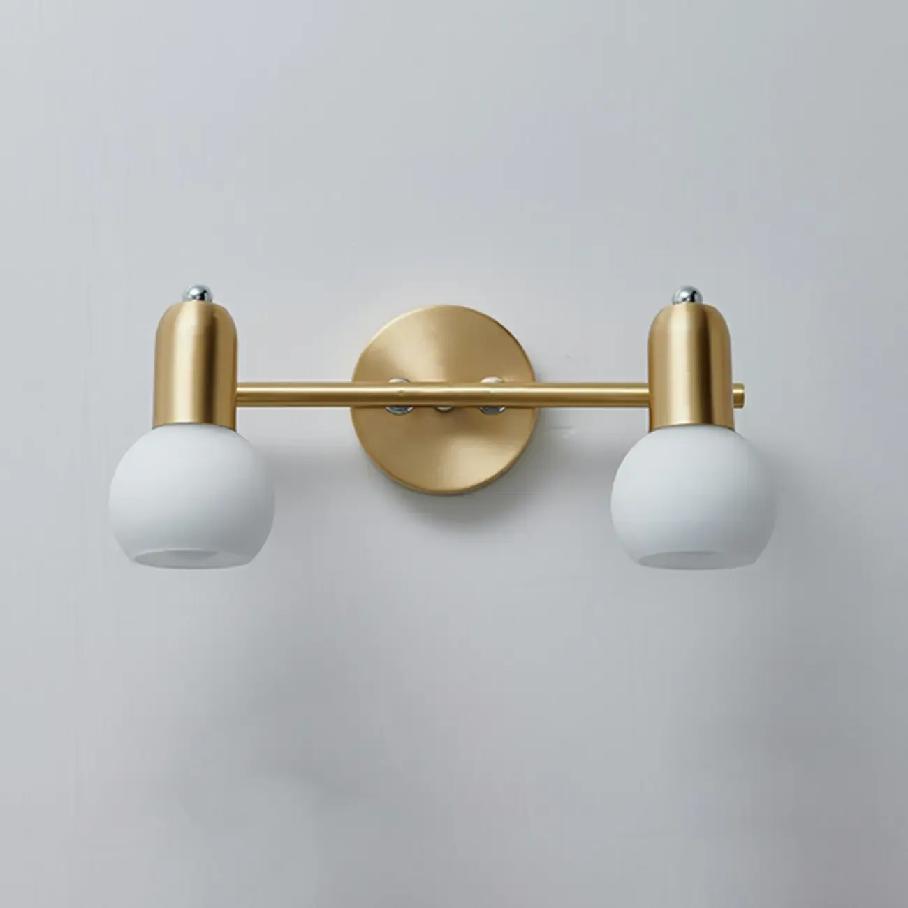 Modern Gold White Glass Dome Bathroom Vanity Light
