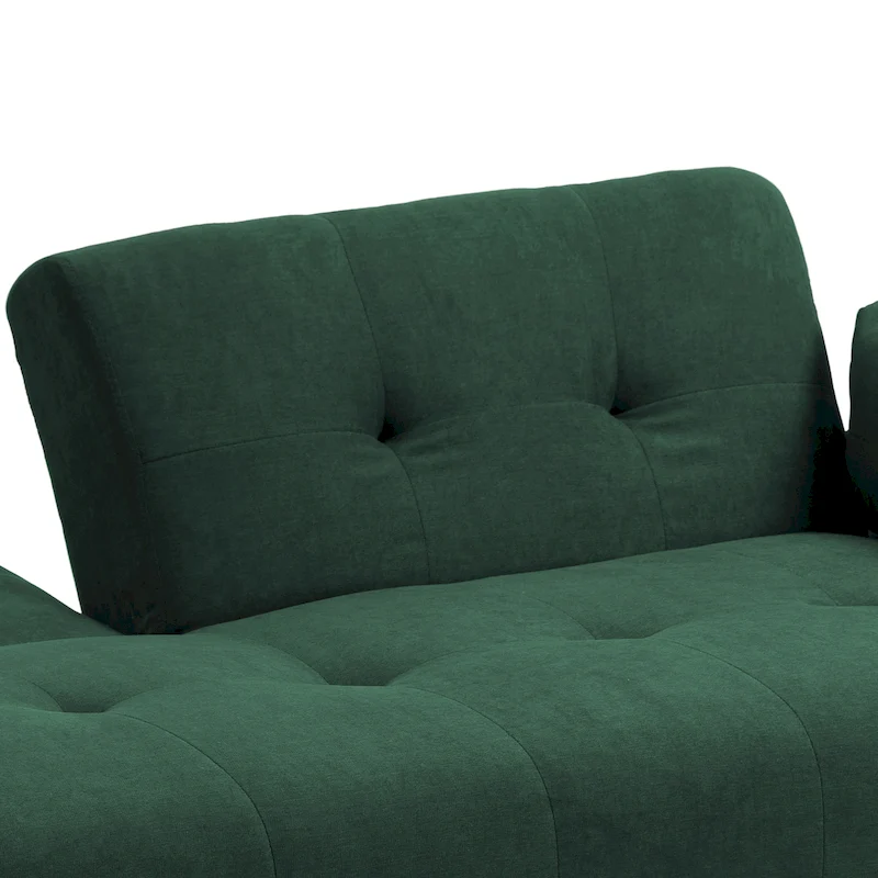 Modern Adjustable Backrest Convertible Futon Sleeper Couch